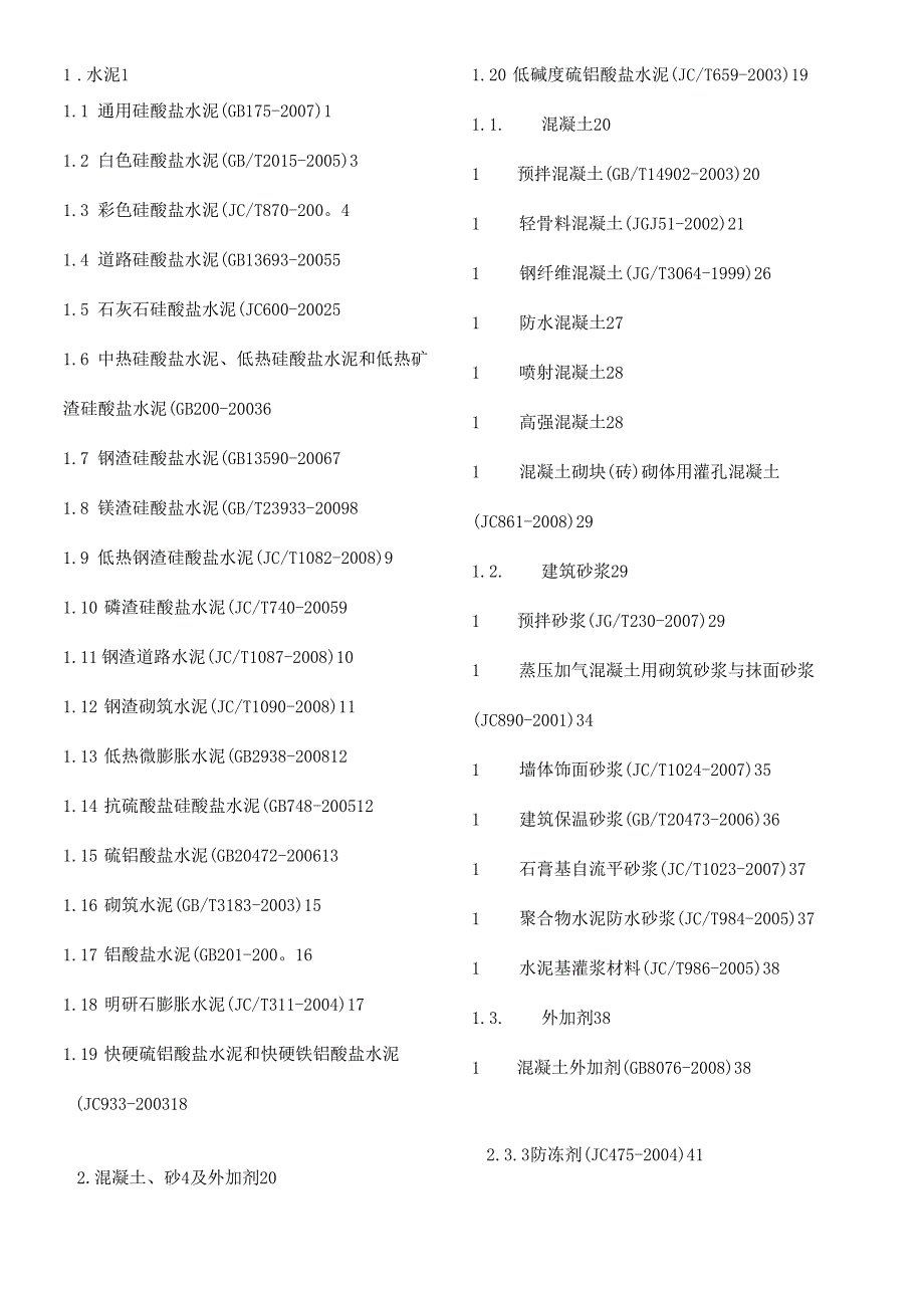 建筑工程材料规范标准标注_第1页