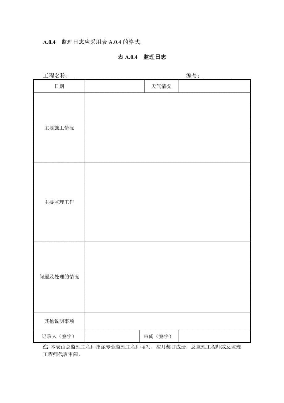 水运工程施工监理规范规范表格要点_第5页