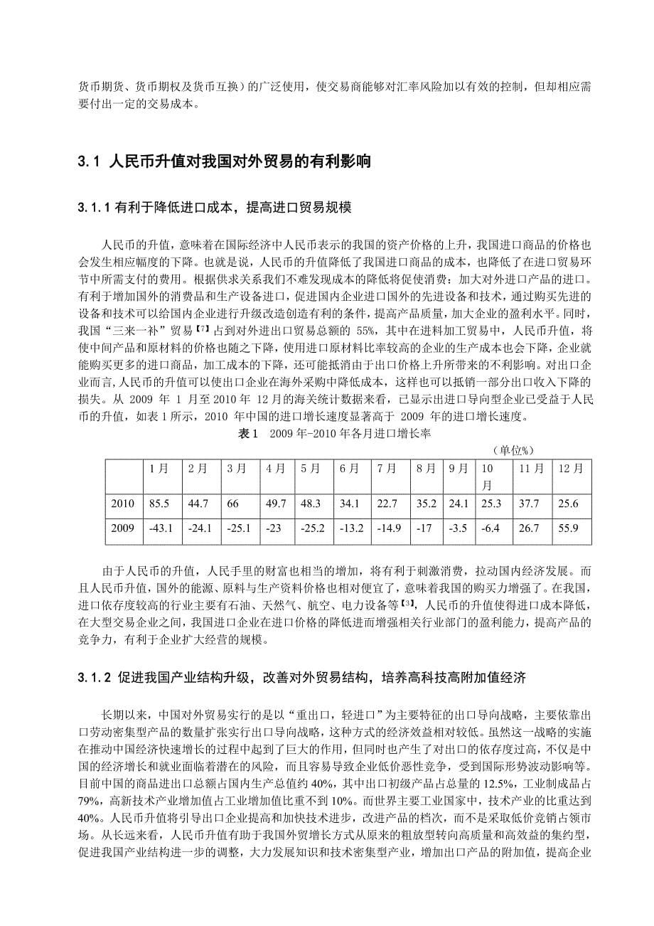 人民币升值对我国外贸的影响分析 毕业论文_第5页