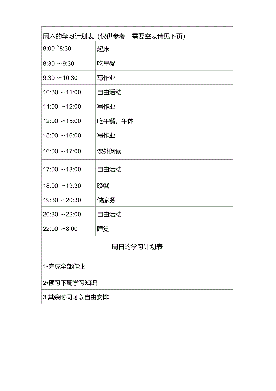 高中生学生学习计划表很全面_第5页