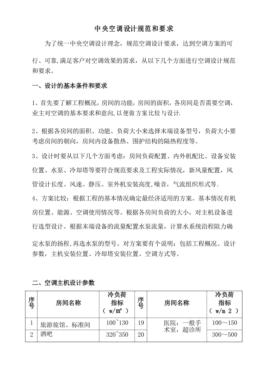 (空调)统一设计规范和要求_第1页