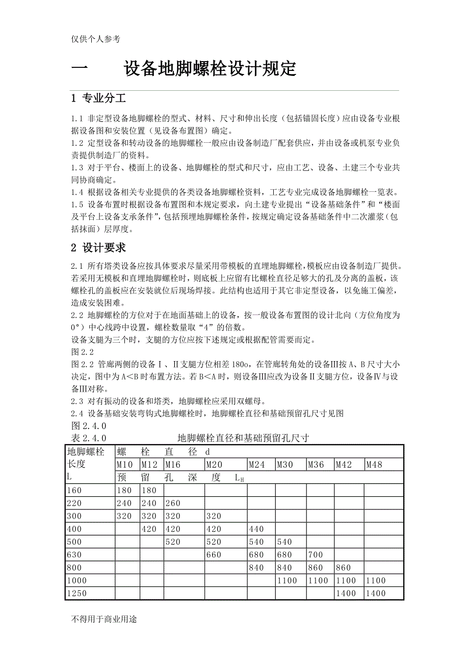 设备地脚螺栓设计规定_第1页