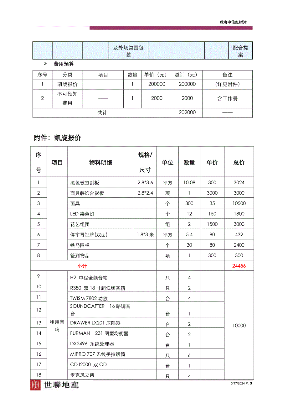 中信红树湾某汽车新车发布会活动方案（DOC6页）_第3页