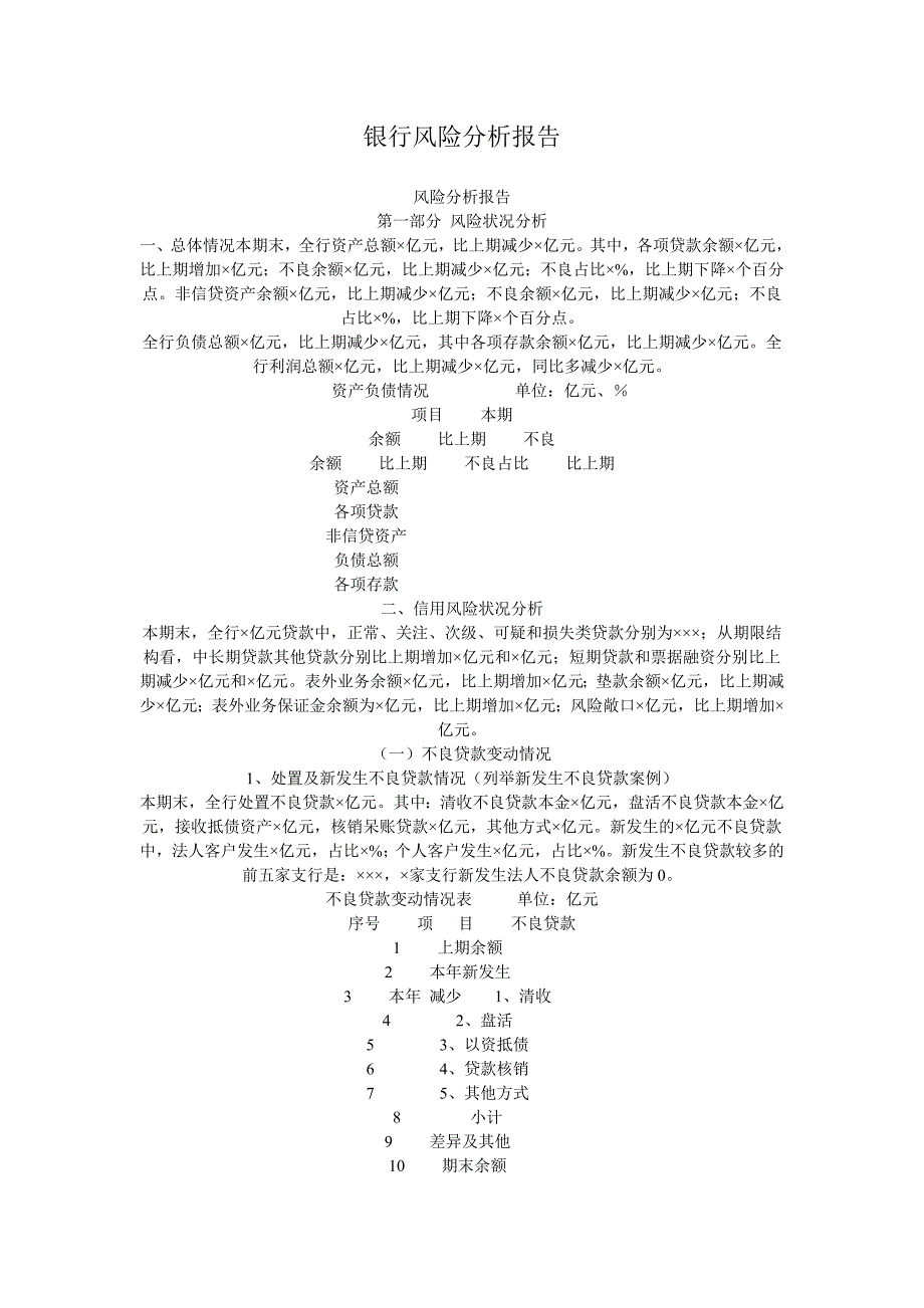 转载银行风险分析报告_第1页