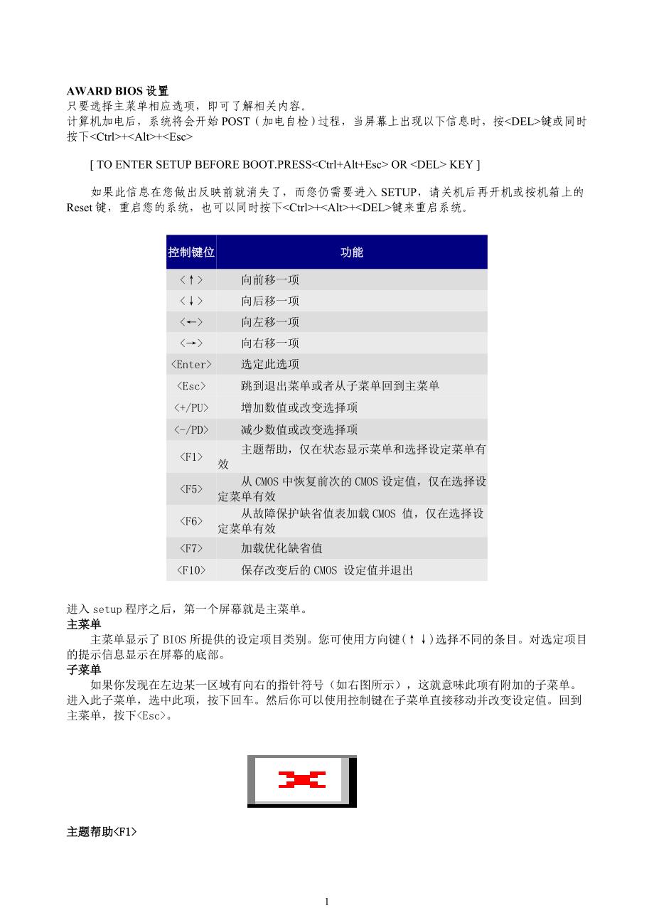 AWARD BIOS设置_第1页