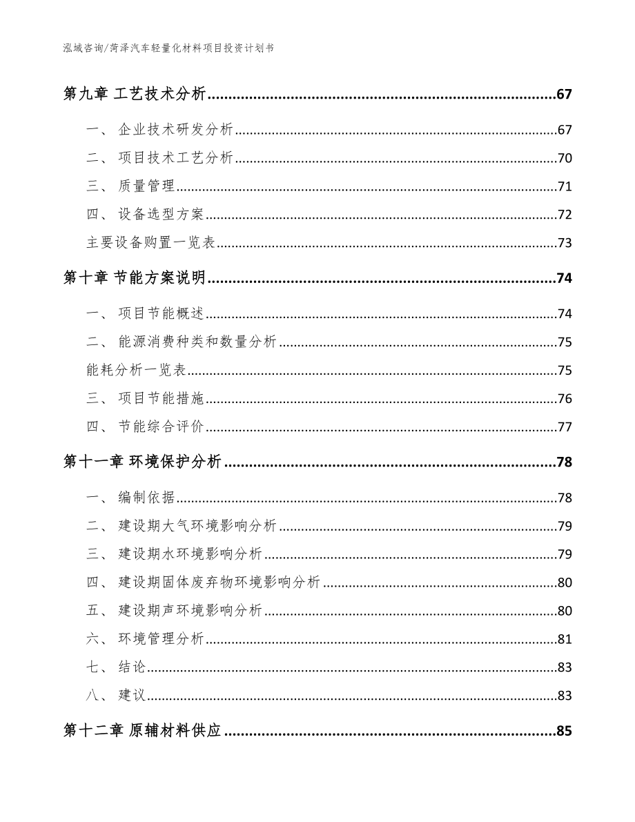 菏泽汽车轻量化材料项目投资计划书（参考模板）_第3页