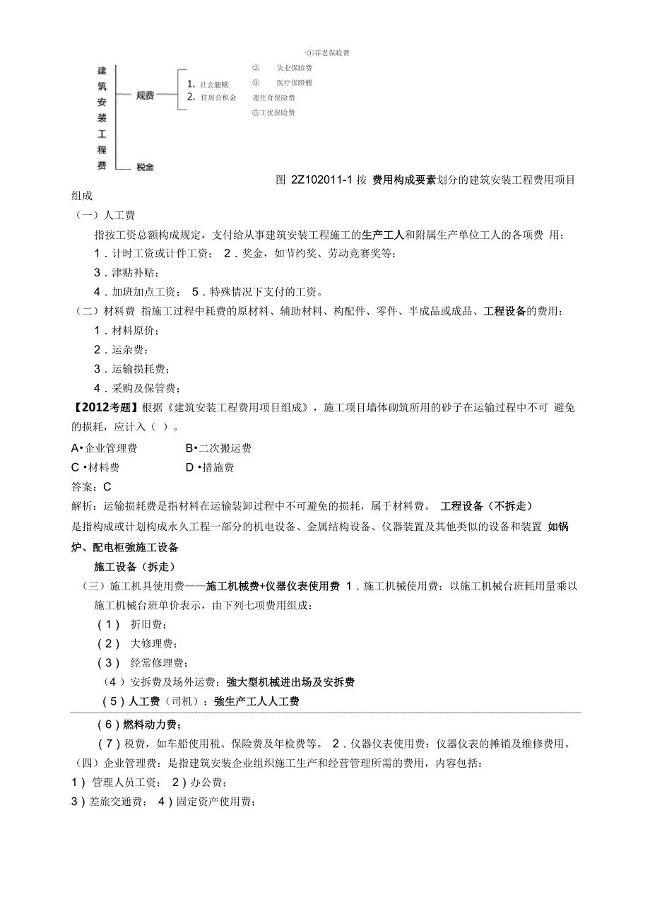 二建施工成本管理建筑安装工程费用项目的组成与计算_第2页