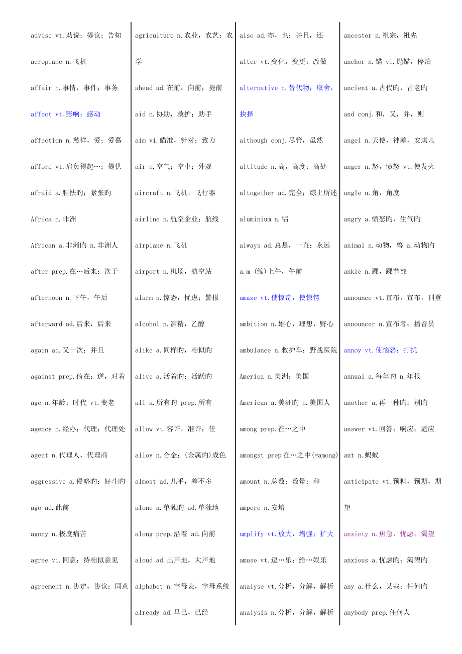 2023年英语四级词汇可直接.doc_第2页