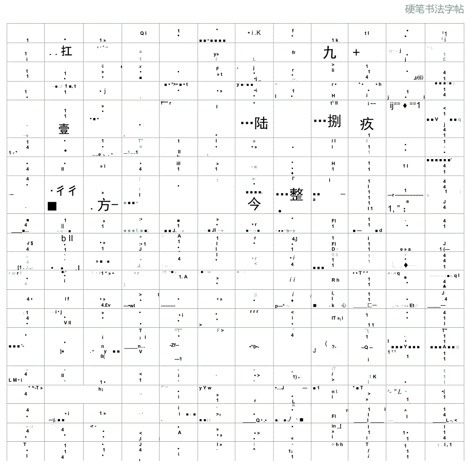 阿拉伯数字行书及手写字体字帖_第1页