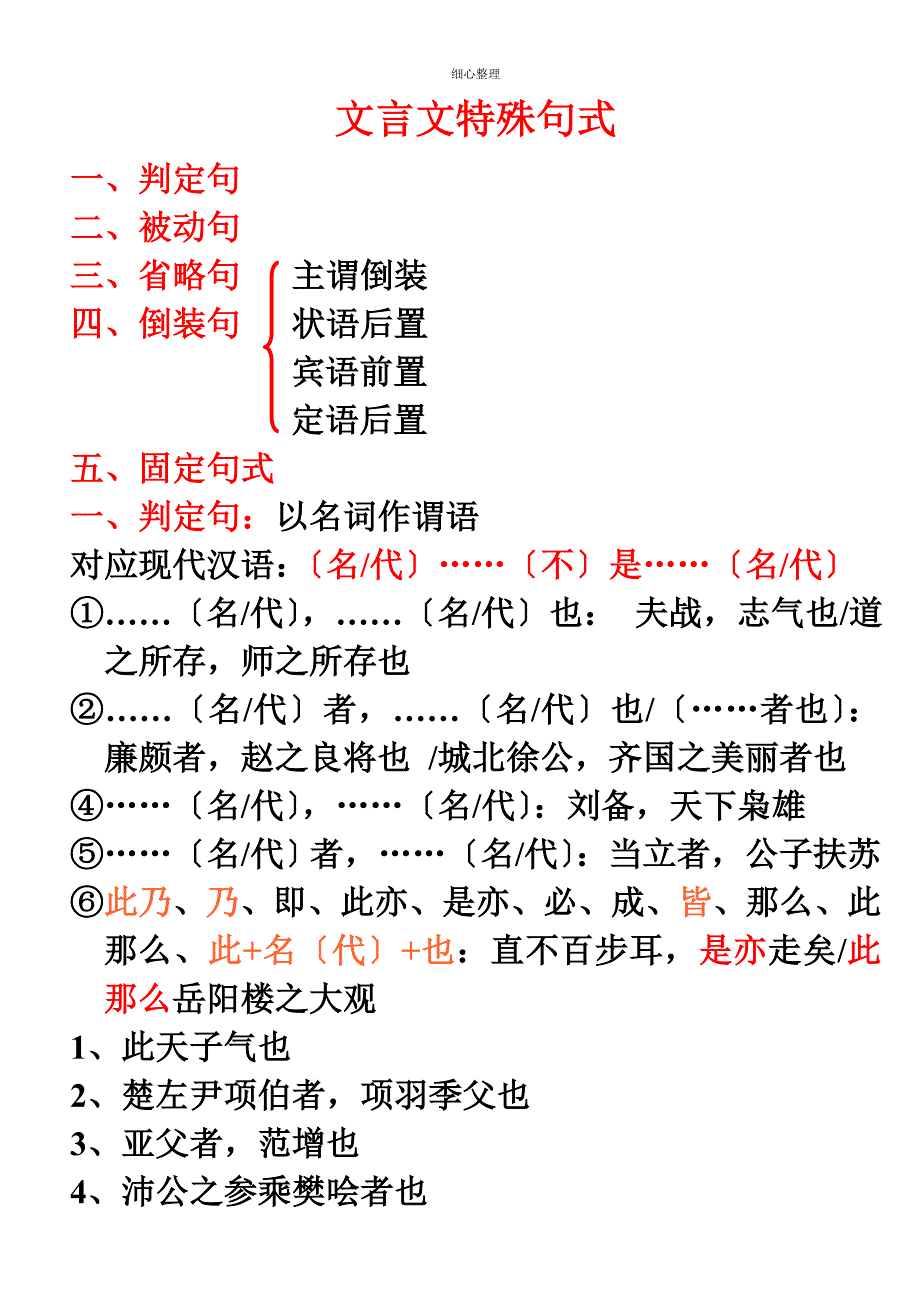 必修五文言文特殊句式_第1页