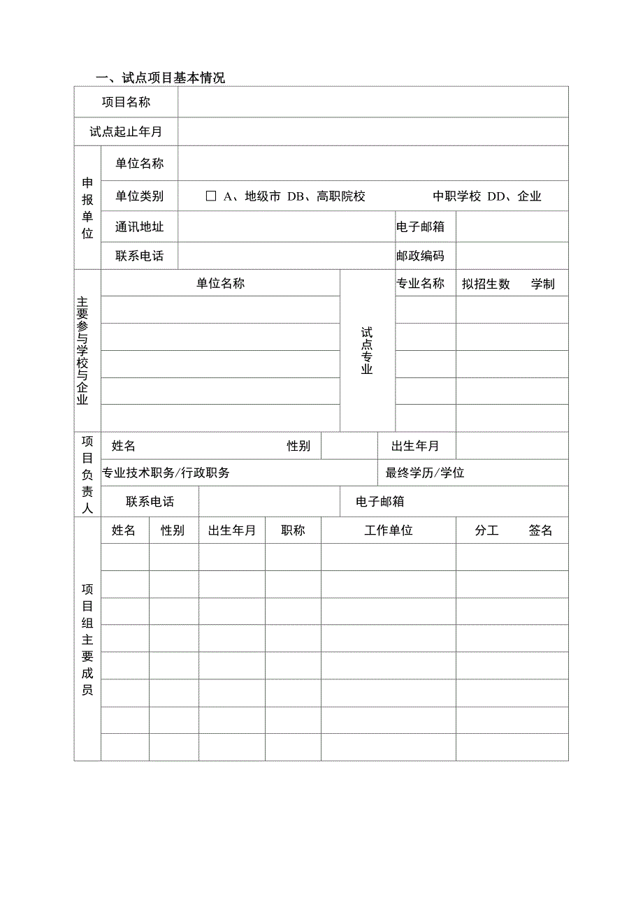 职业教育现代学徒制试点项目申报书_第3页