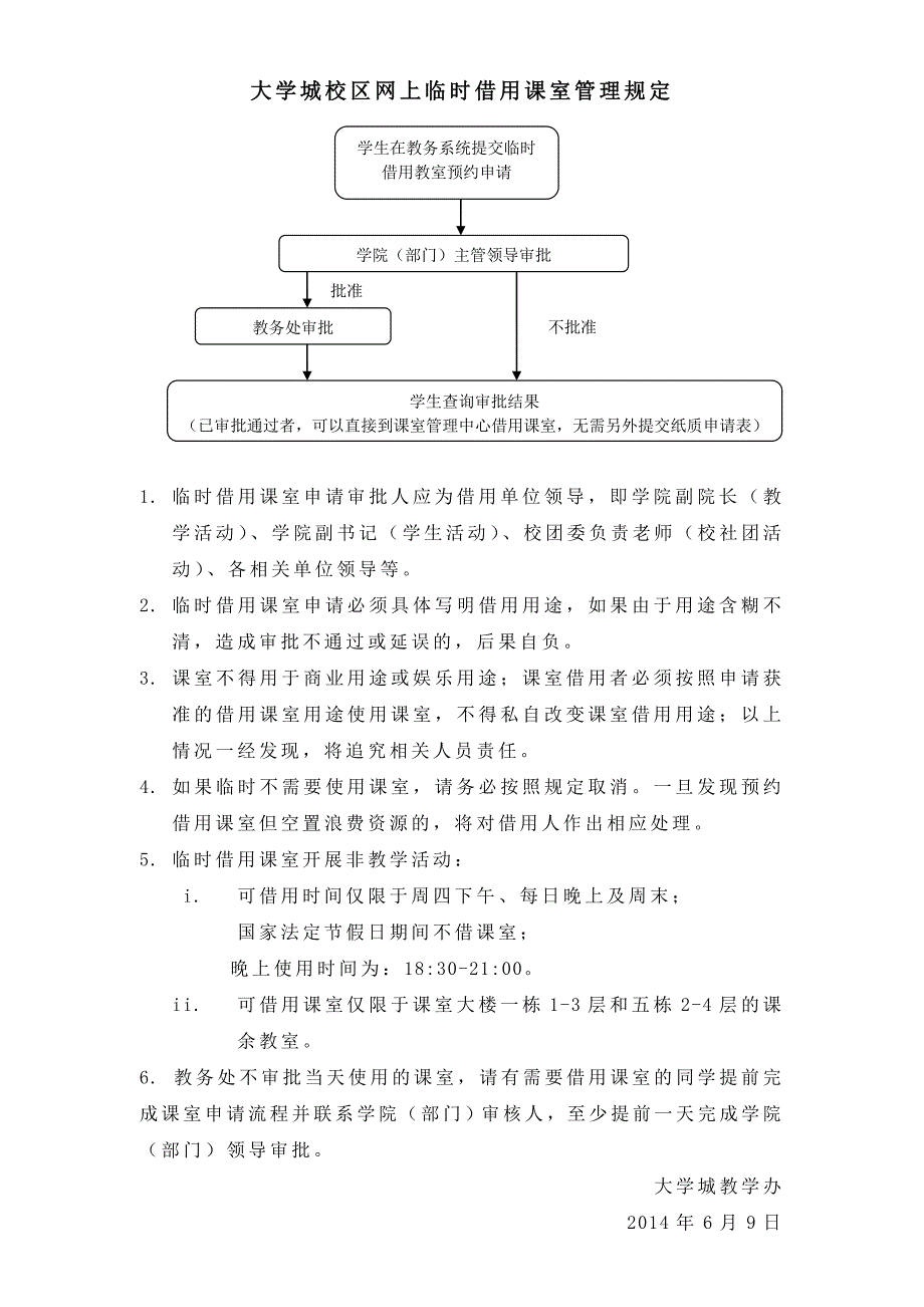 大学城校区网上临时借用课室管理规定_第1页