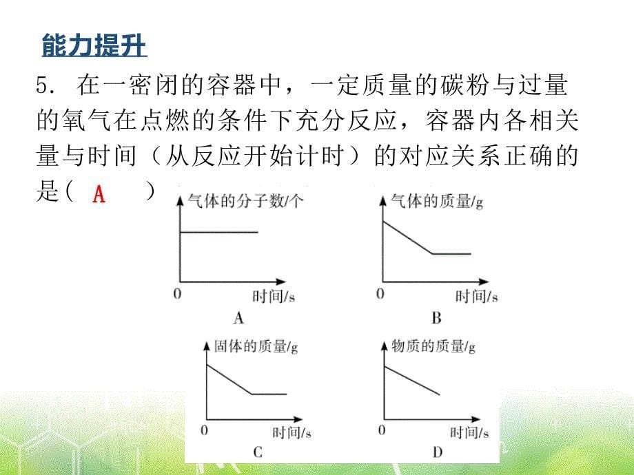 第五单元课题1质量守恒定律人教版九年级上册化学作业课件共17张PPT_第5页