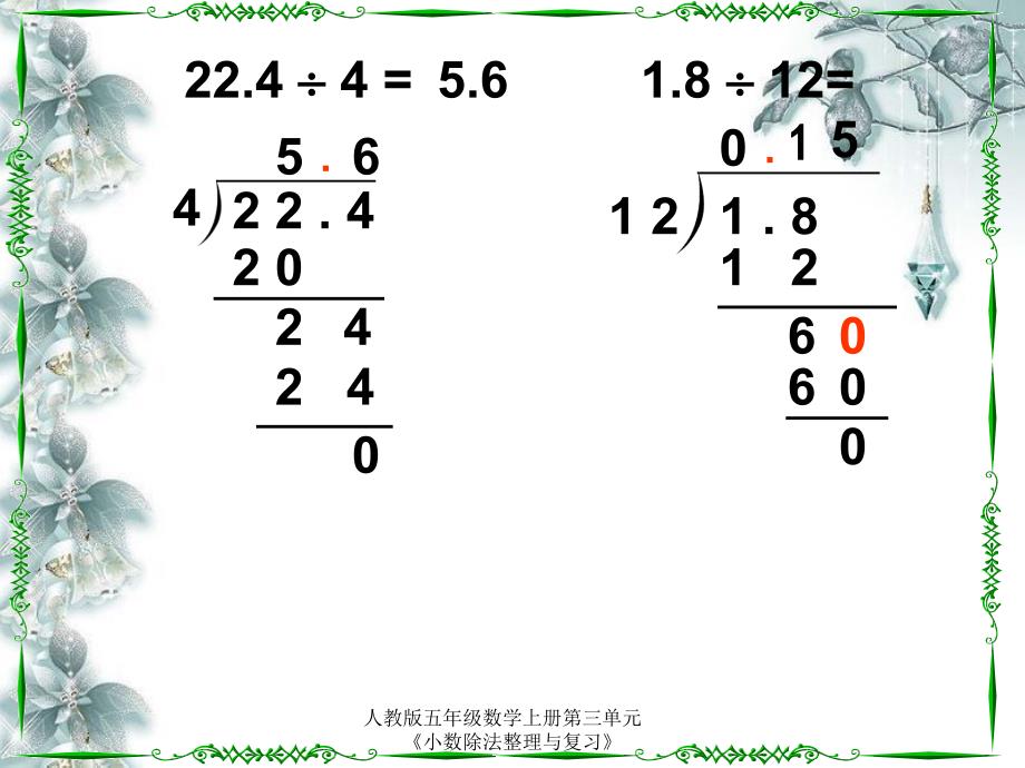 人教版五年级数学上册第三单元《小数除法整理与复习》_第4页