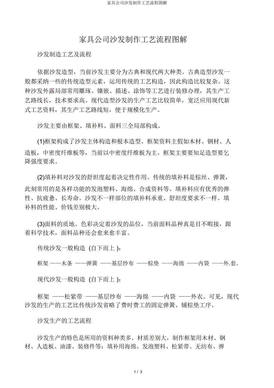 家具公司沙发制作工艺流程图解.docx_第1页