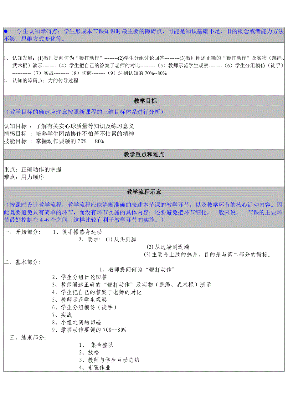 初中体育教学设计与反思 .doc_第2页