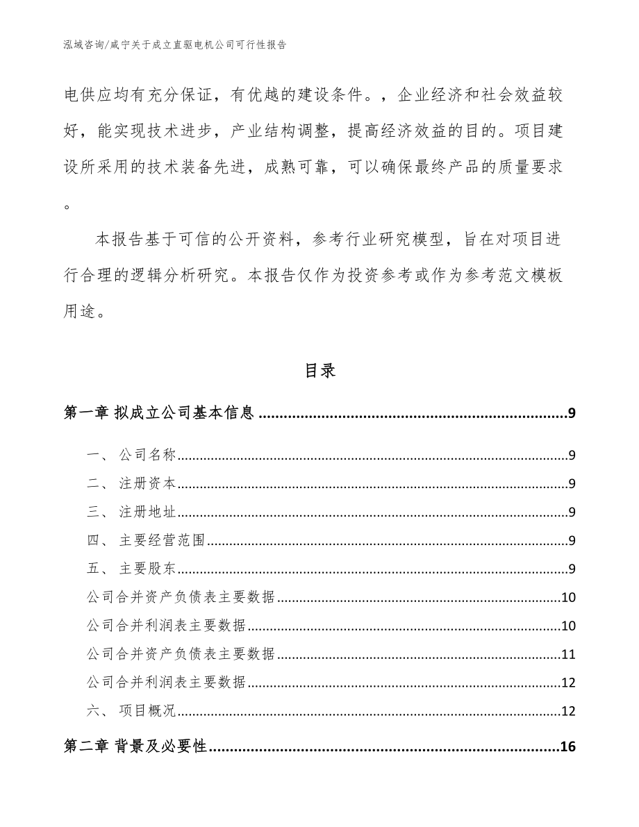 咸宁关于成立直驱电机公司可行性报告（范文）_第3页