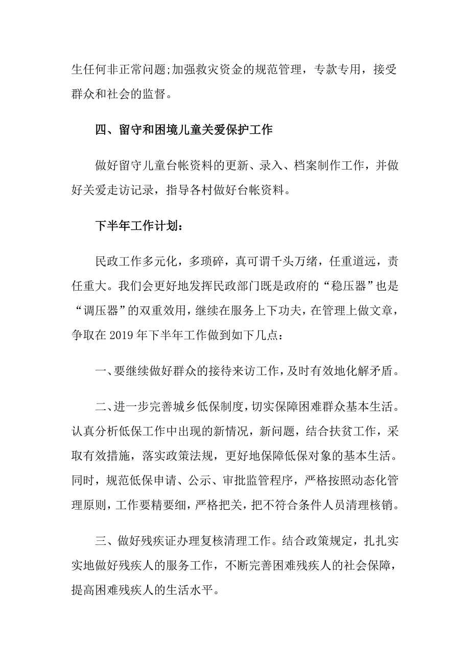 民政办2019年上半年工作总结及下半年工作计划_第4页