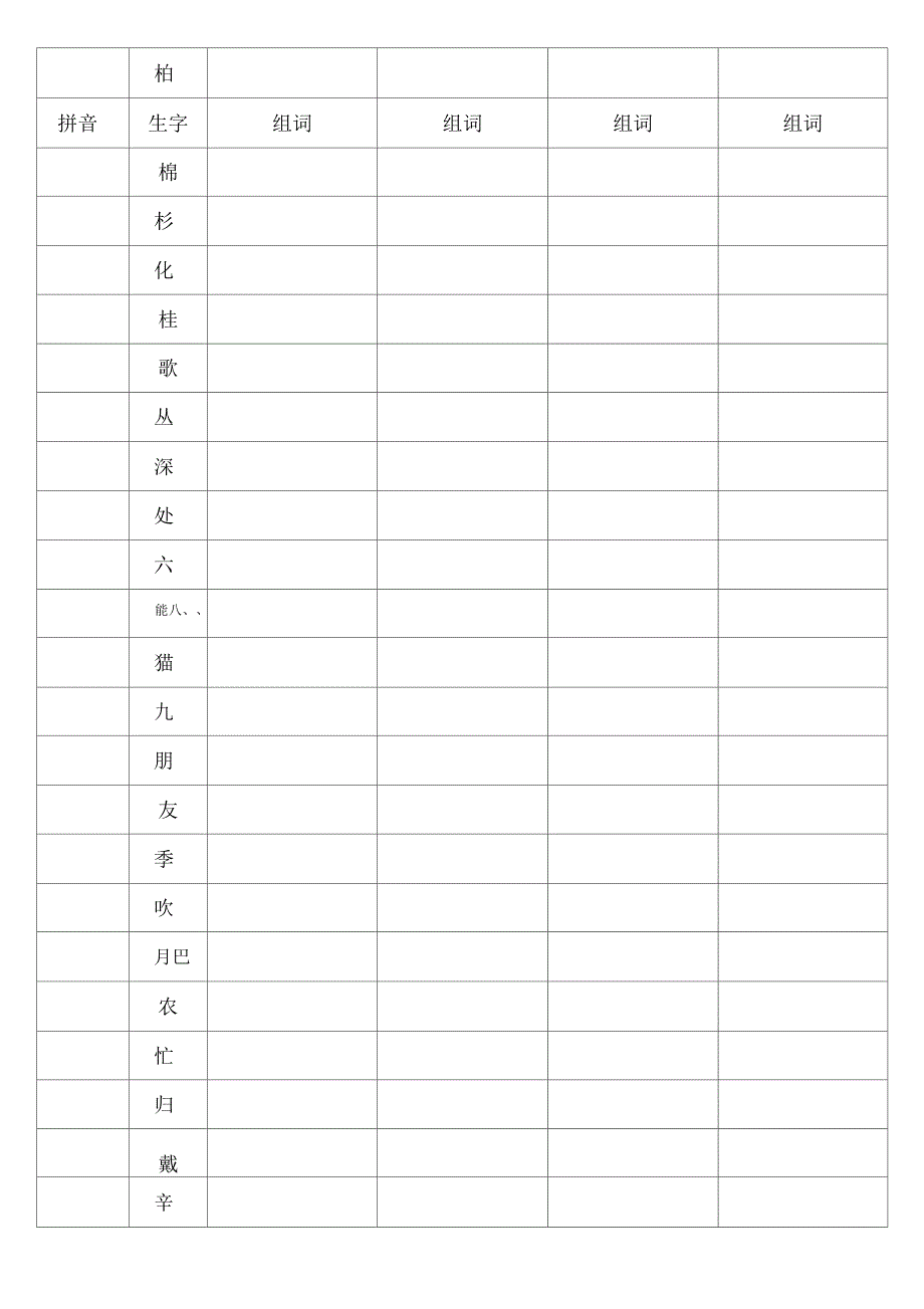 二年级上册语文生字组词_第3页