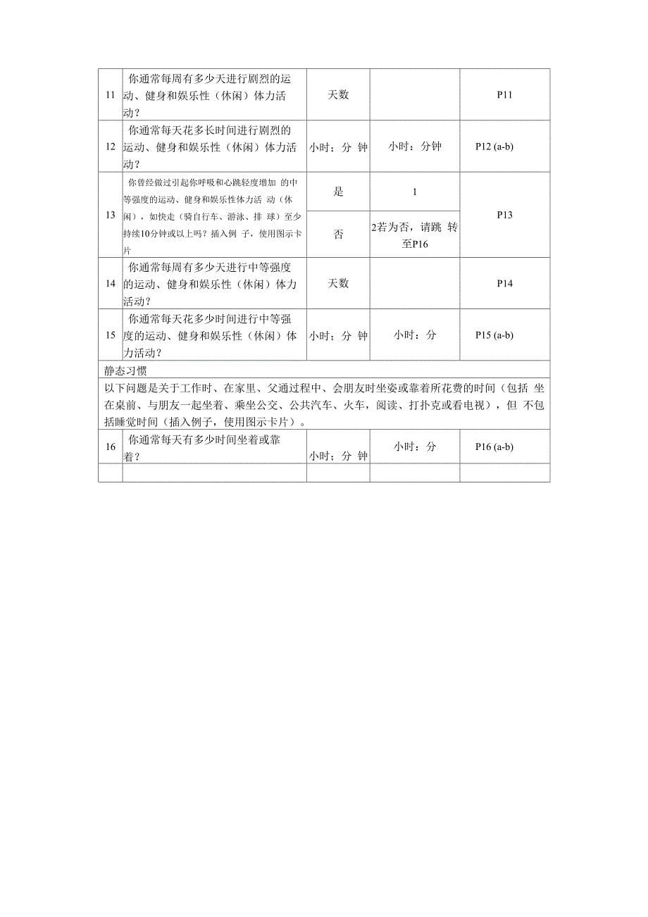 健康管理生活方式信息记录表_第5页