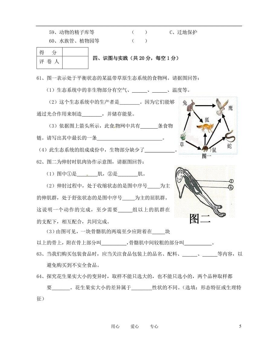 八年级生物下学期期末考试试题1 新人教版.doc_第5页