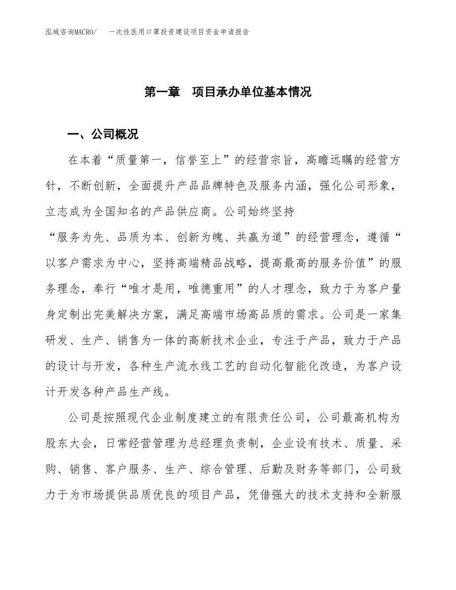 一次性医用口罩投资建设项目资金申请报告范文.docx_第4页