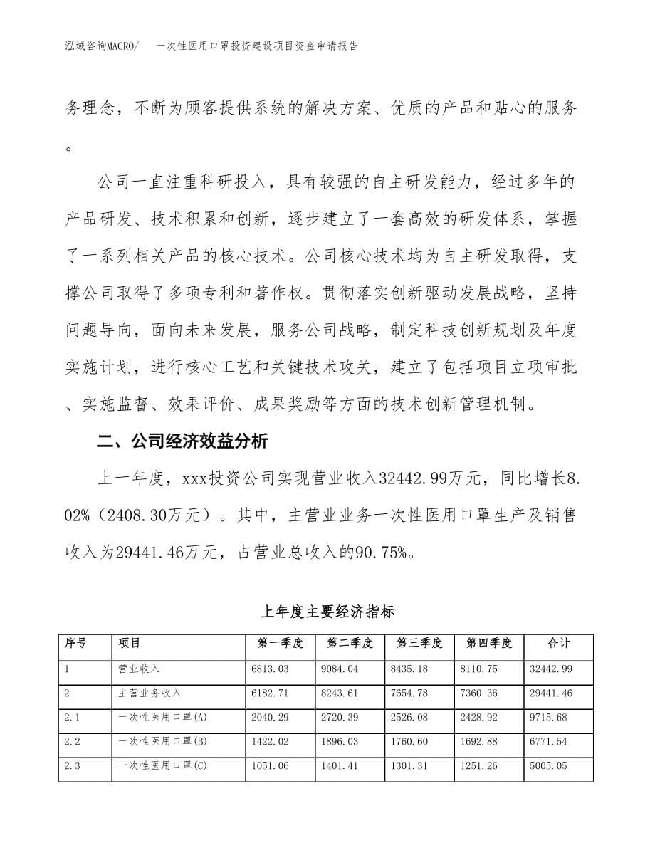 一次性医用口罩投资建设项目资金申请报告范文.docx_第5页