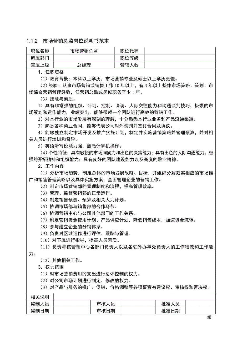 市场营销组织设计与岗位职责_第3页