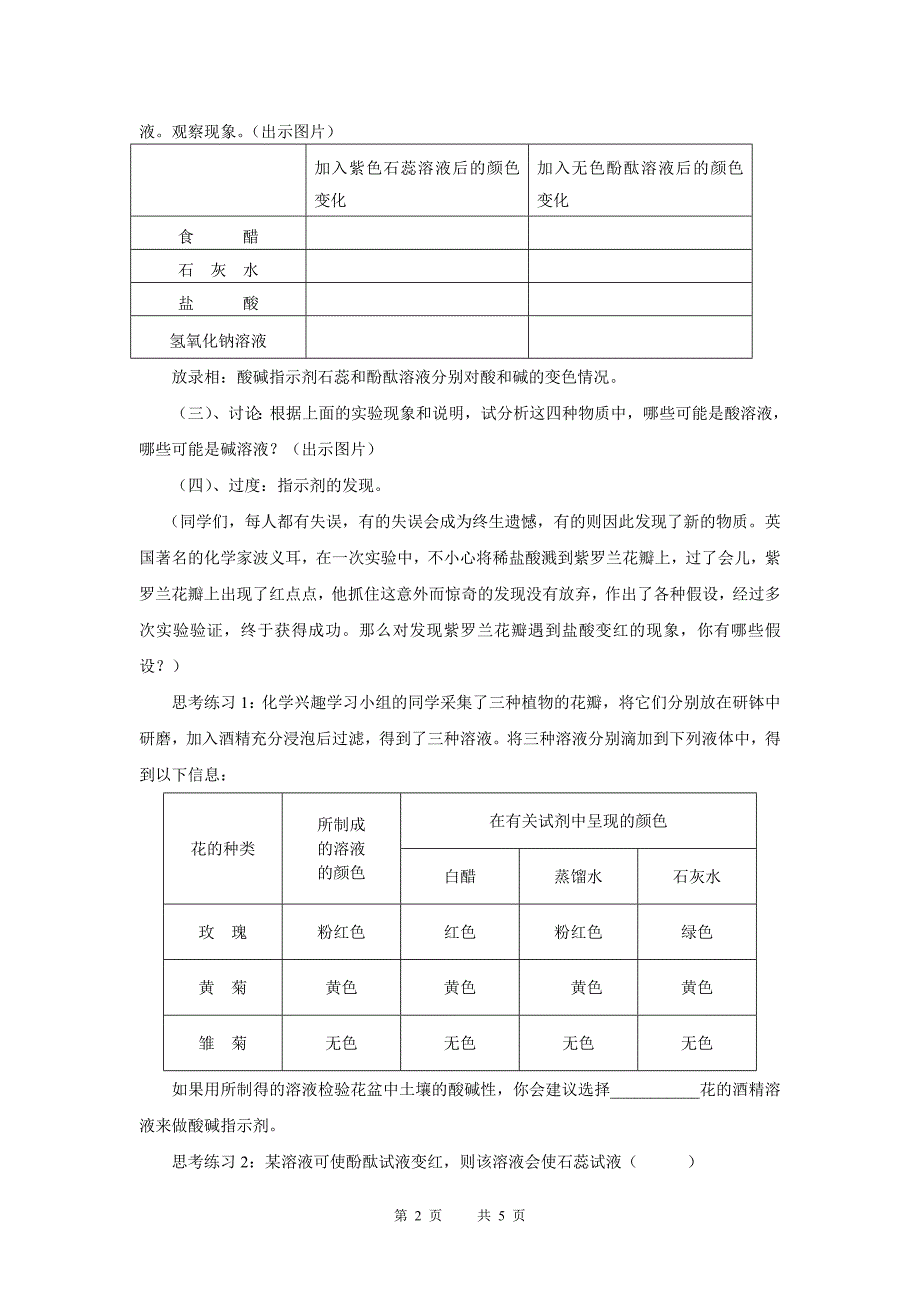 常见的酸和碱教学设计_第2页