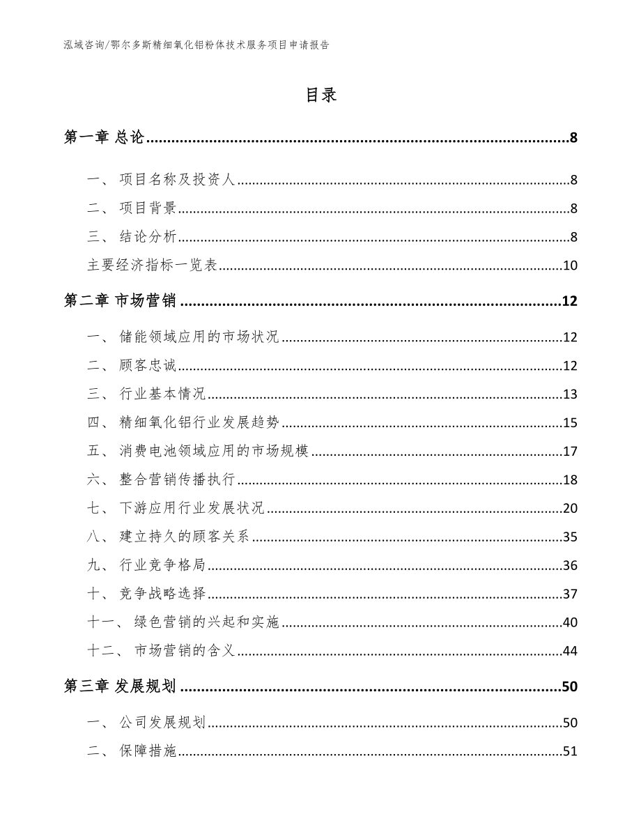 鄂尔多斯精细氧化铝粉体技术服务项目申请报告_第2页