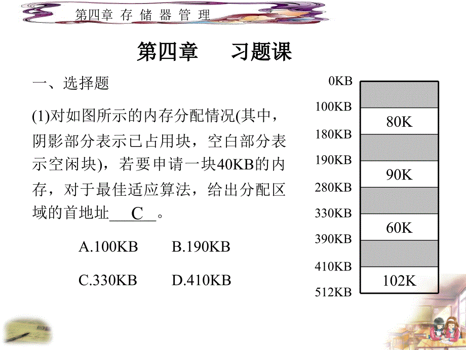 第四章-存储器管理-课堂练习课件_第1页