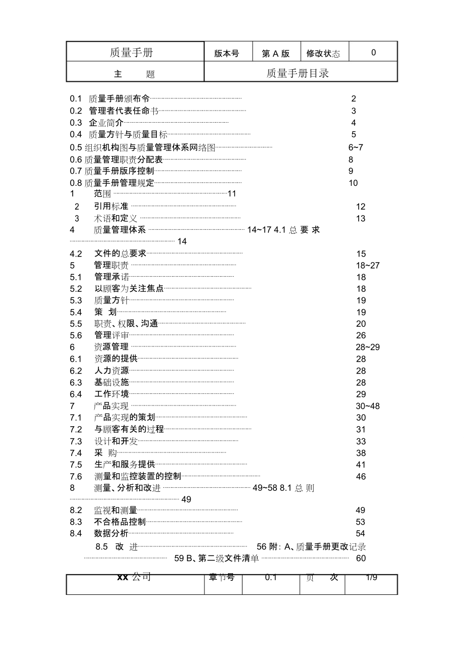 某机械制造公司品质手册_第2页