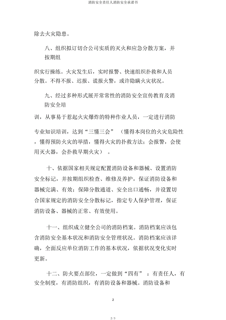 消防安全责任人消防安全承诺书.docx_第2页