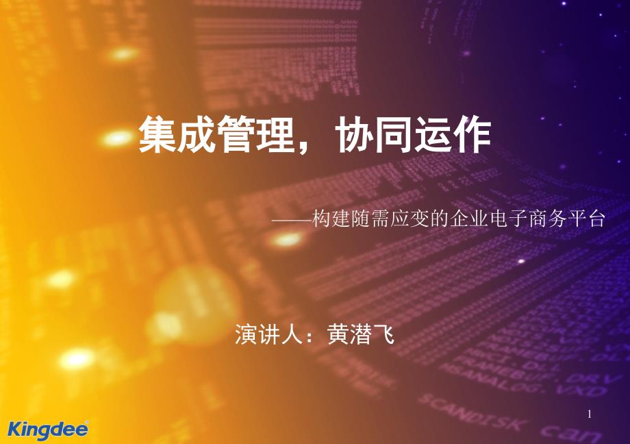 集成管理协同运作构建随需应变的企业电子商务平台PPT27页_第1页