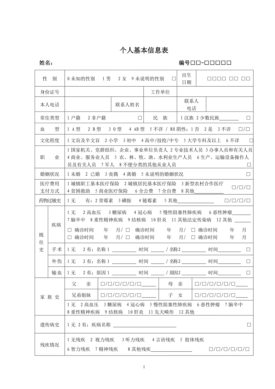 60岁以上老年人健康档案及随访表重点讲义汇总_第2页