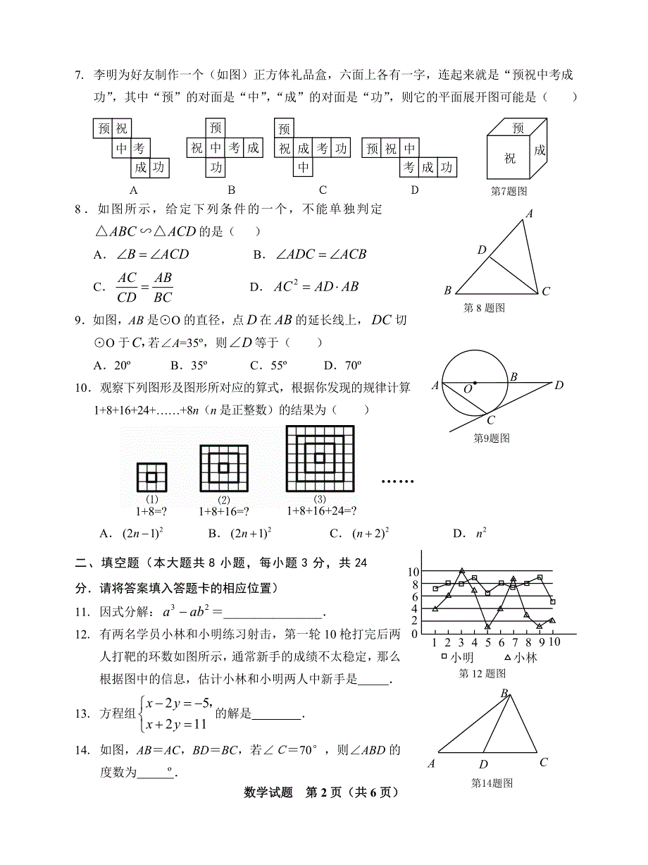 2012年中考数学模拟试卷_第2页