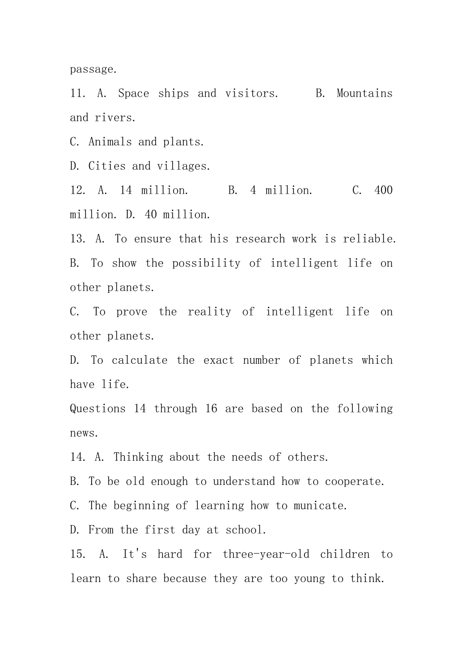 2021-2021年高三5月模拟考试(三模)英语试题 含答案.docx_第4页