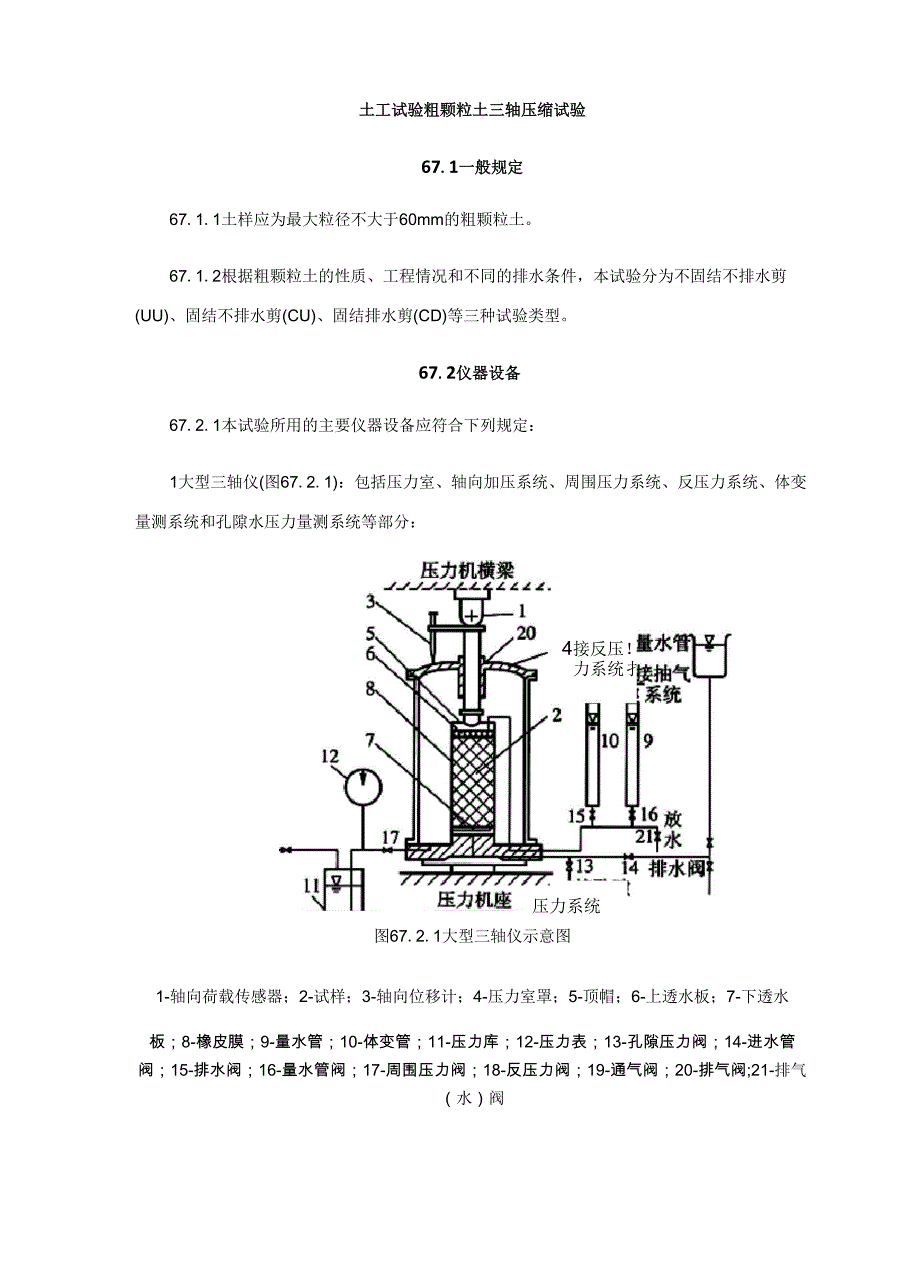 土工试验粗颗粒土三轴压缩试验_第1页