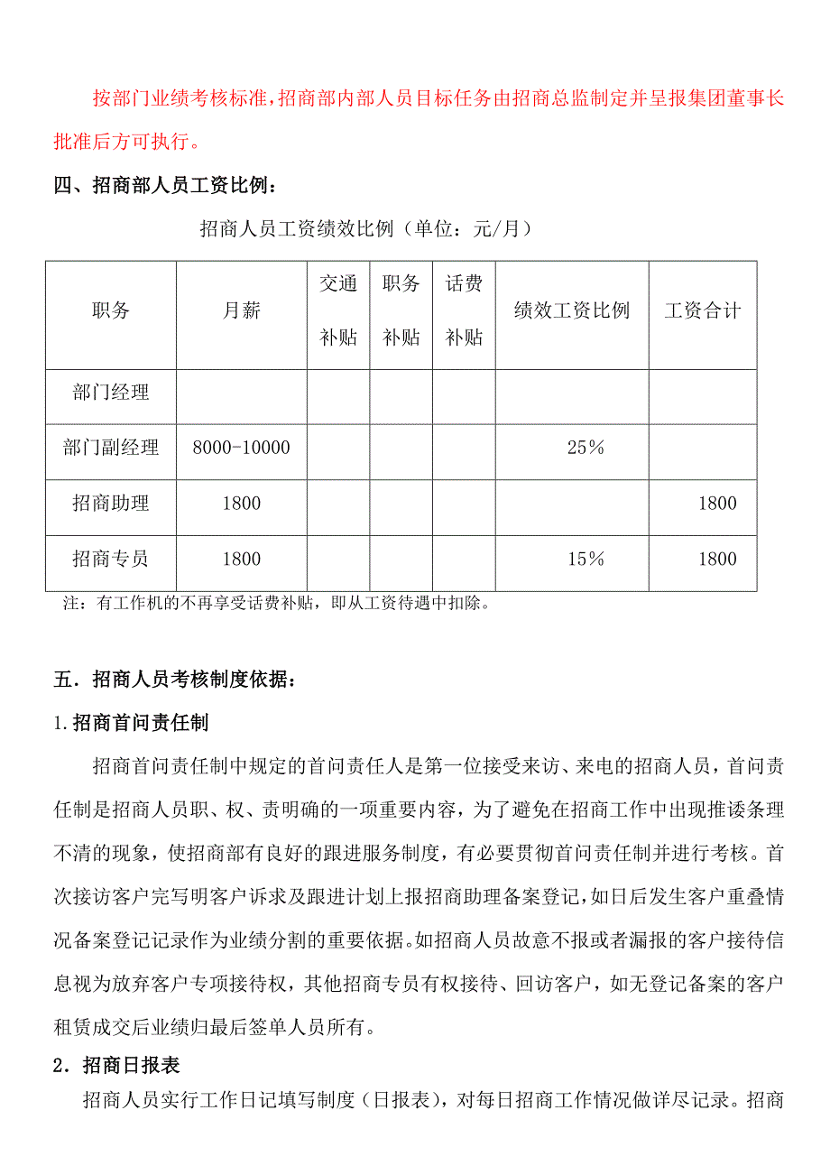 招商人员绩效考核办法与现场管理制度_第2页