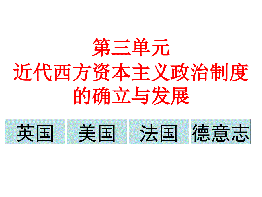 第三单元近代西方资本主义政治制度的确立与发展PPT课件_第1页