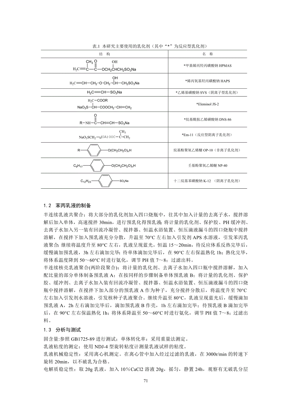 反应型乳化剂对苯丙微皂乳液聚合及性能的影响.doc_第2页