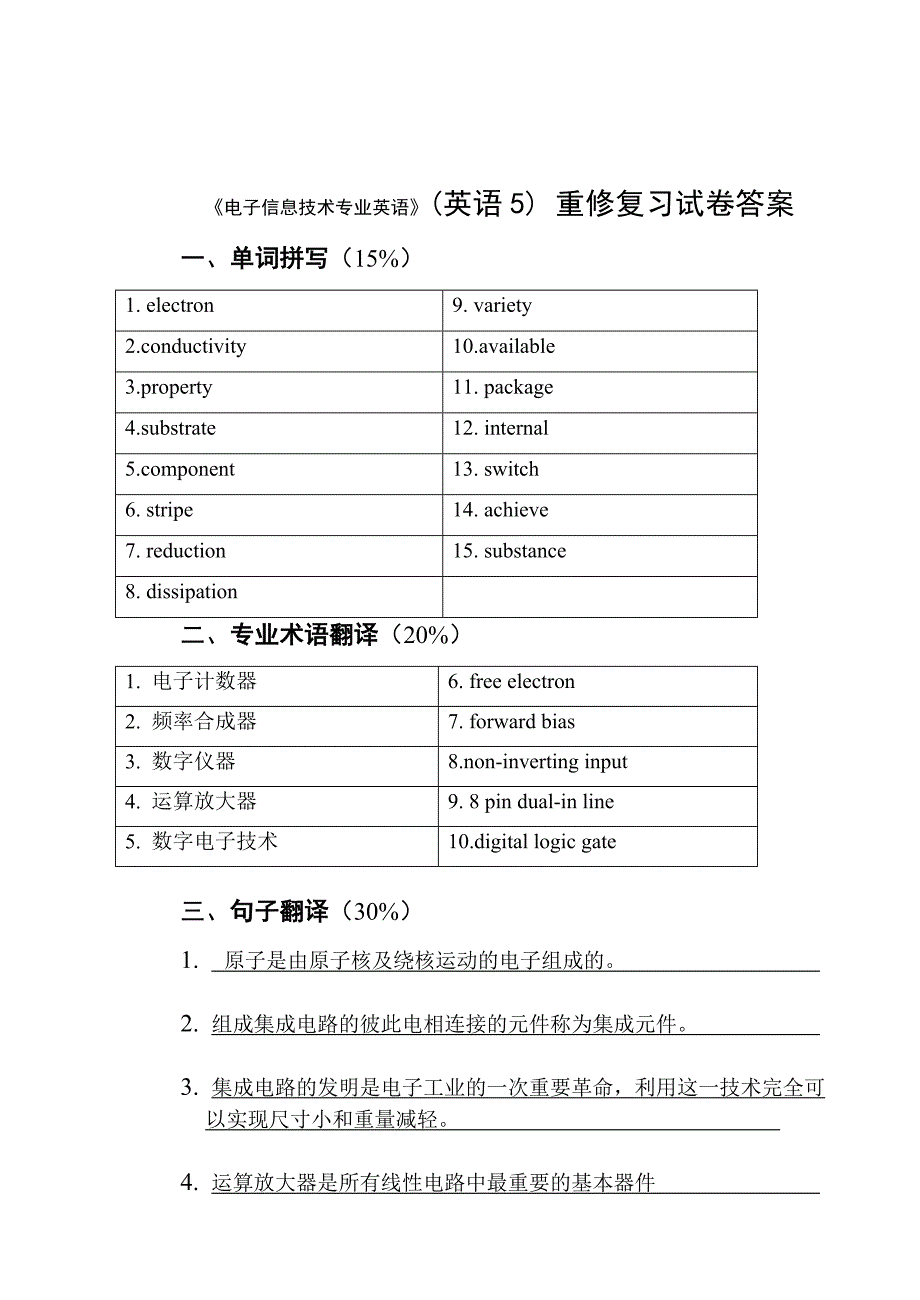 电子信息技术专业英语5重修复习_第4页