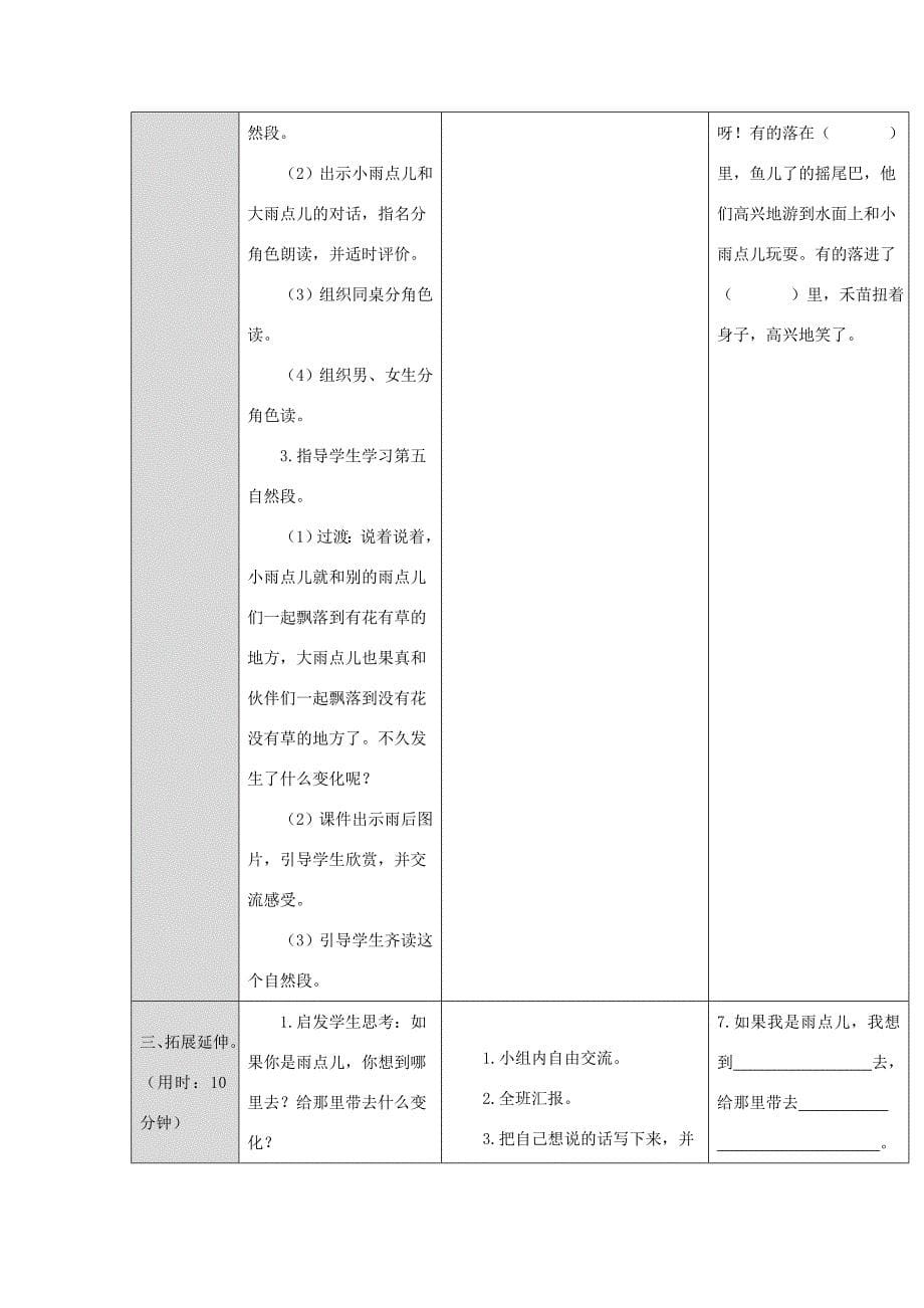 一年级语文上册课文28雨点儿导学案无答案新人教版新人教版小学一年级上册语文学案_第5页