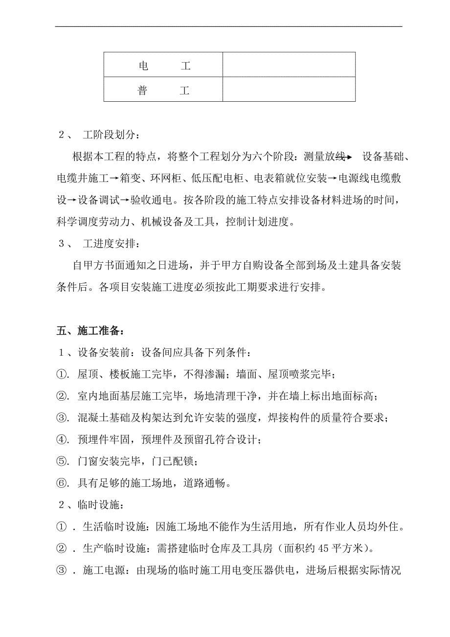 某小区供配电工程施工组织设计_第5页