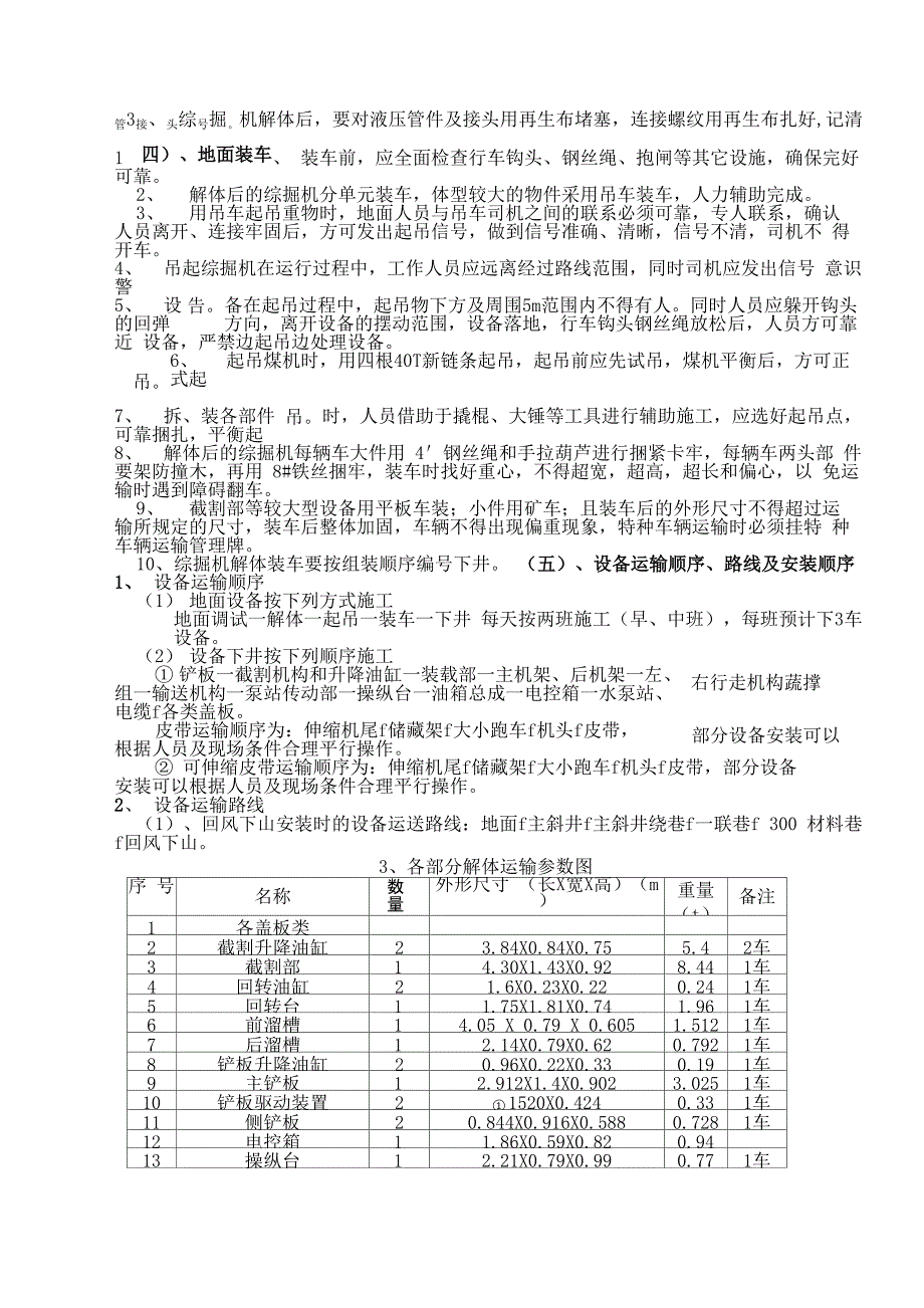 回风下山更换综掘机安装方案_第2页