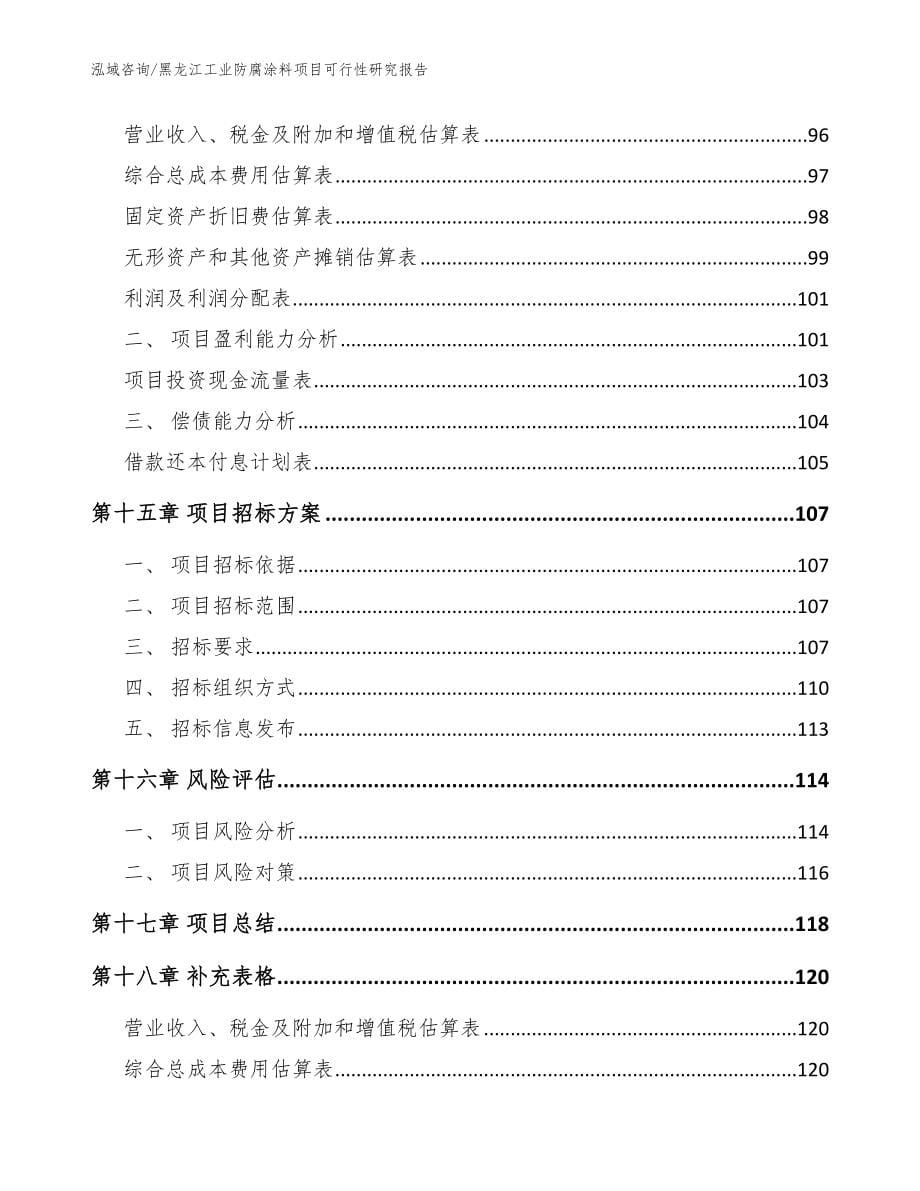 黑龙江工业防腐涂料项目可行性研究报告【参考范文】_第5页