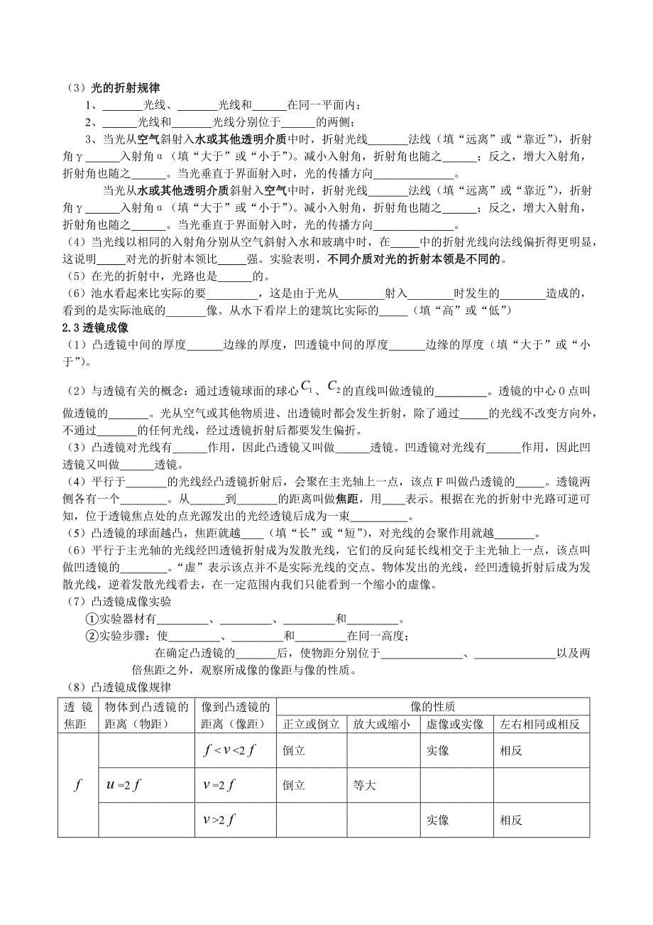 上海市初二物理第一学期概念复习汇总_第5页