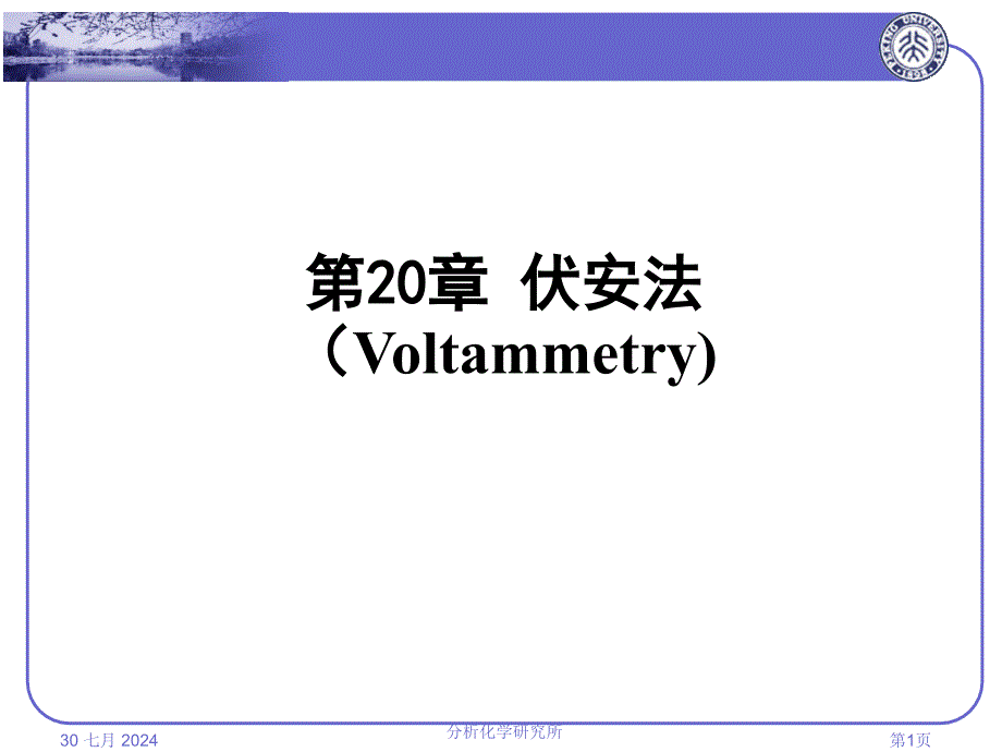 第20章伏安法Voltammetry要点_第1页