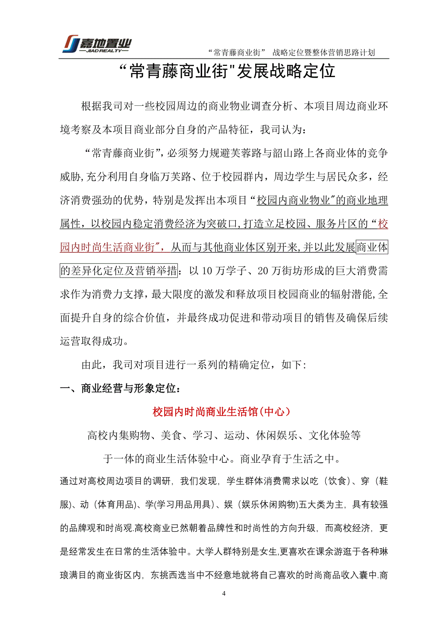 商业街战略定位暨整体营销思路计划终_第4页