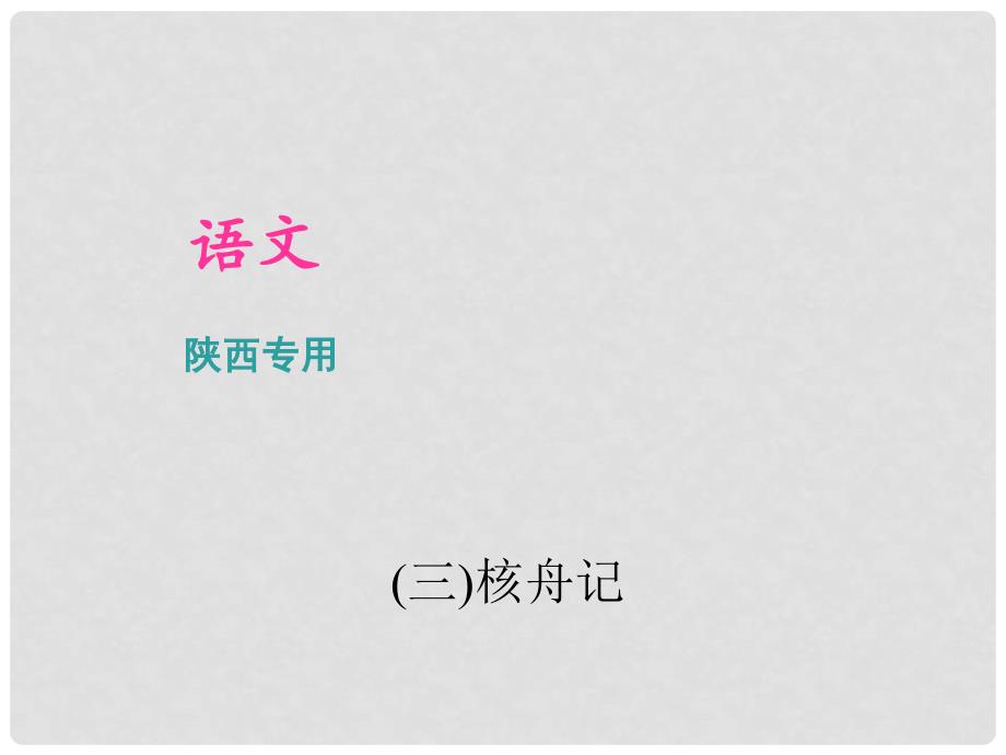 中考语文总复习 第4部分 古诗文阅读 第一讲 文言文阅读（三）核舟记课件_第1页